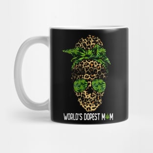 Leopard Skull Lady World's Dopest Mom Marijuana Weed Mug